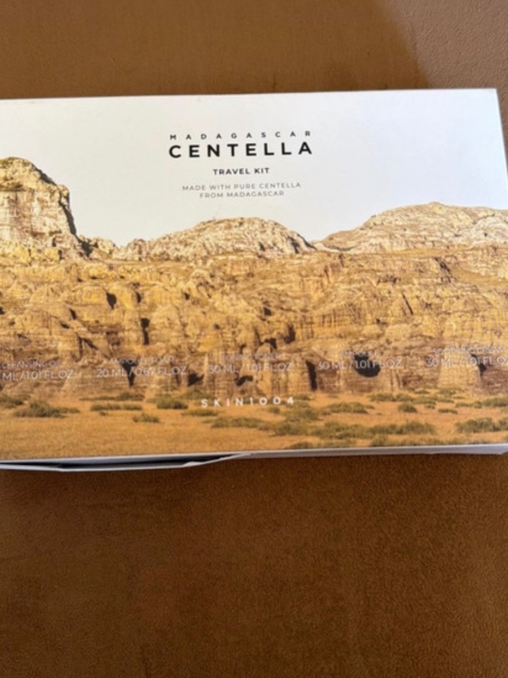 Centella's 5-piece travel skincare kit from the brand SKIN1004